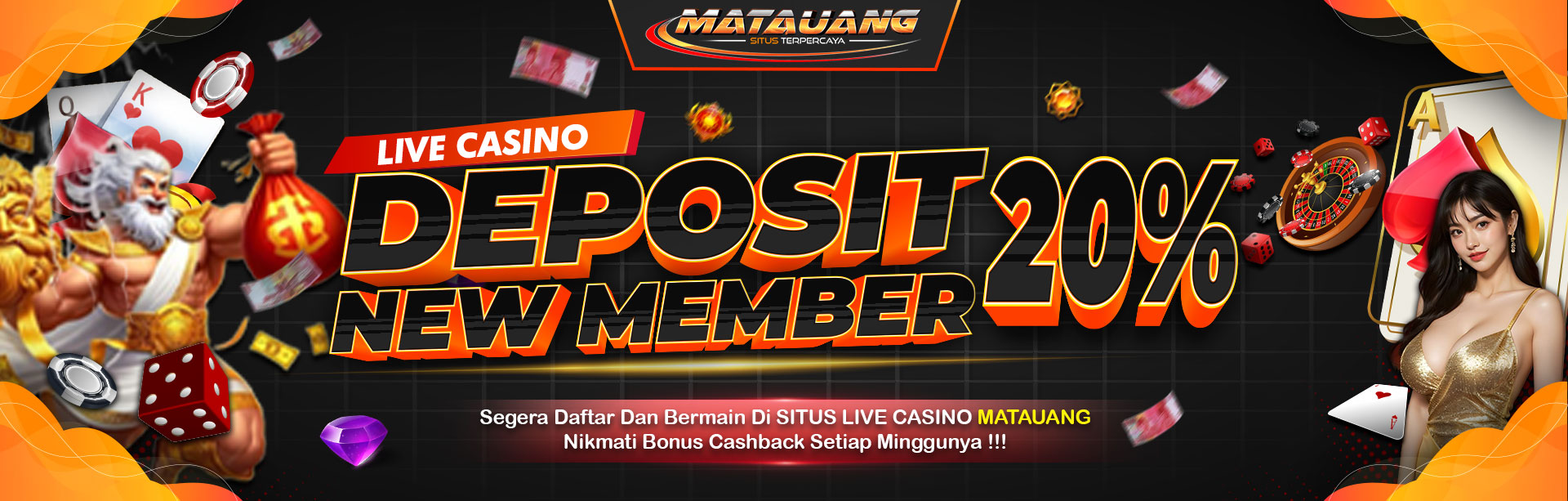 Bonus New Member Live Casino 20%