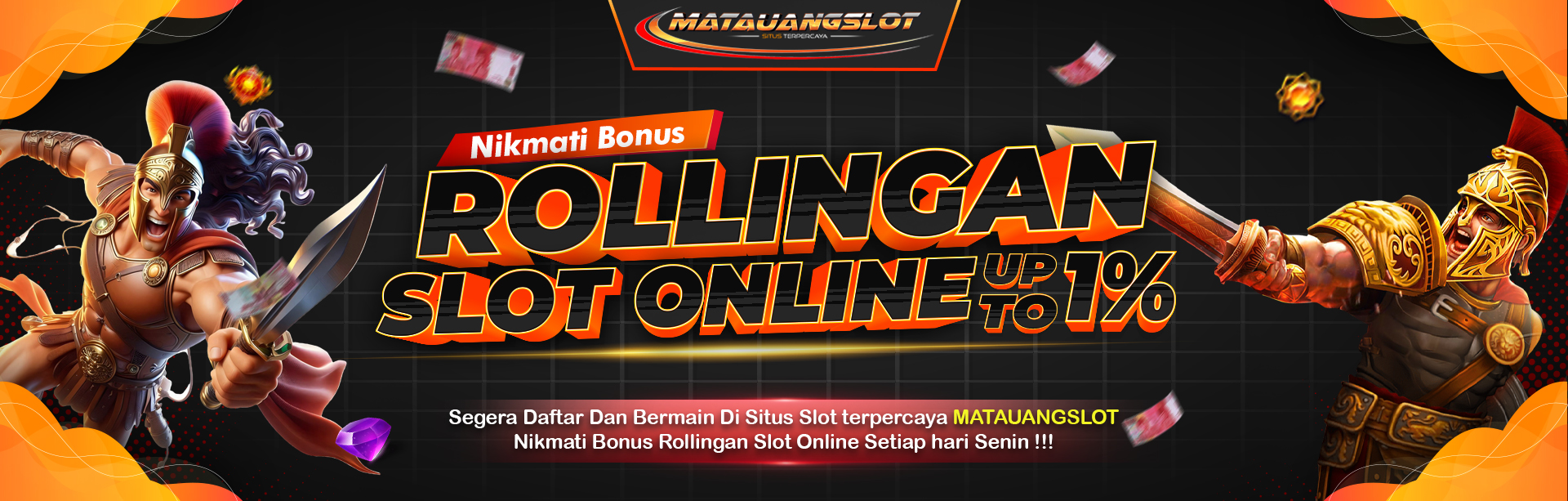 BONUS ROLLINGAN SLOT ONLINE UP TO 1%