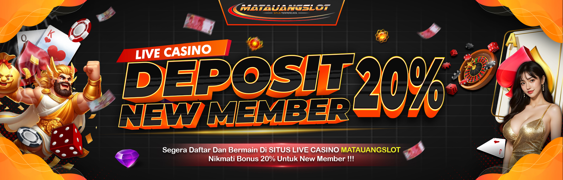 Bonus New Member Live Casino 20%